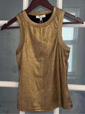 EDIT BY NINE Women's Bronze Metallic Tank Top Size M NEW